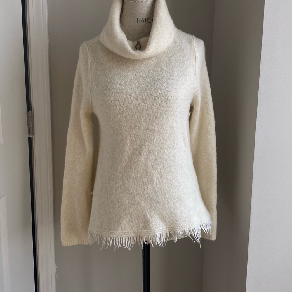 Anthropologie Cream Cowl Neck Sweater